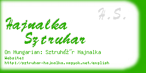 hajnalka sztruhar business card